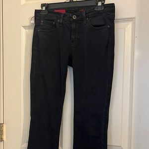 Ag Adriano Goldschmied Black Straight Leg Jeans